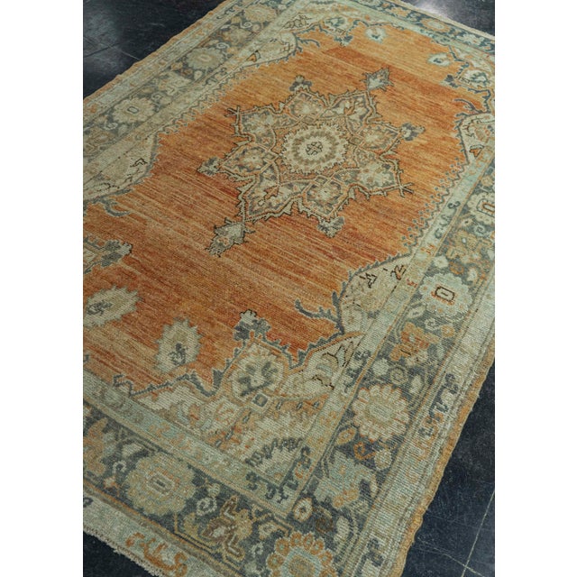 Burnt Orange Turkish Vintage Rug 4'5" x 7'2" #20504 For Sale - Image 8 of 8