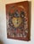 Terra Cotta Hand Painted Oil on Wood Memento Mori Coat of Arms Heraldry Wall Plaque For Sale - Image 8 of 12