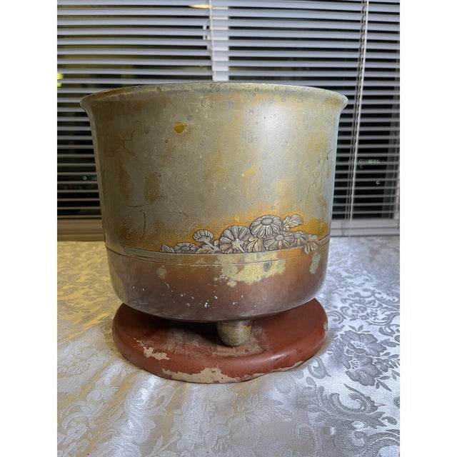 Bronze Large Antique Japanese Meiji Bronze Hibachi - Signed Artist Seal - Gump's SF 10x For Sale - Image 8 of 12