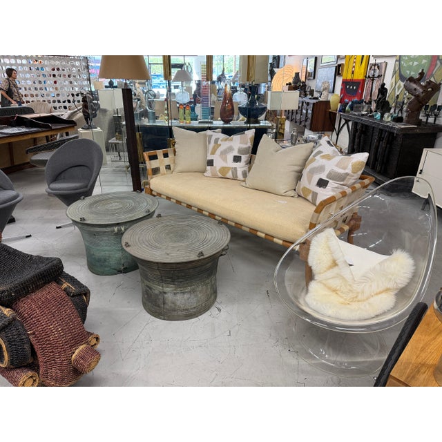 1950s 2 Southeast Asian Bronze Rain Drums with Great Patina For Sale - Image 10 of 18