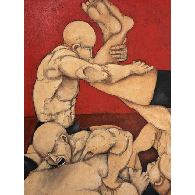 1960s Vittorio Antonio Cocever, Figurative Composition, 1965, Oil on Canvas For Sale - Image 5 of 7