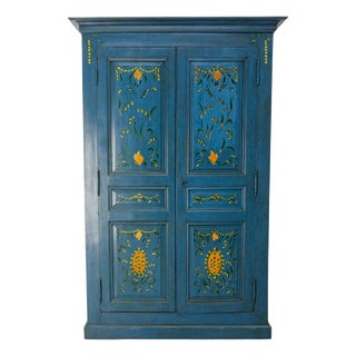 French Blue Wardrobe, 1900 For Sale