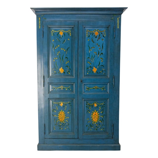 French Blue Wardrobe, 1900 For Sale