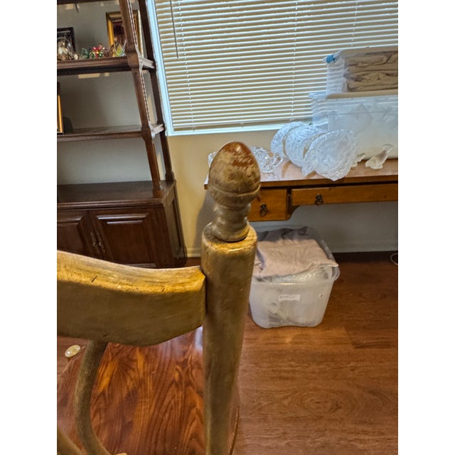 Wood Vintage 1999 French Country Wheatback Dining Chair Solid Wood Made in Slovenia For Sale - Image 7 of 12