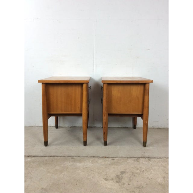 Brown 1960s Pair Mid Century Modern Nightstands by Milo Baughman for Drexel For Sale - Image 8 of 12