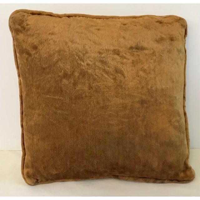 Mid 20th Century Vintage Needlepoint Pillow With Velvet Back For Sale - Image 5 of 6