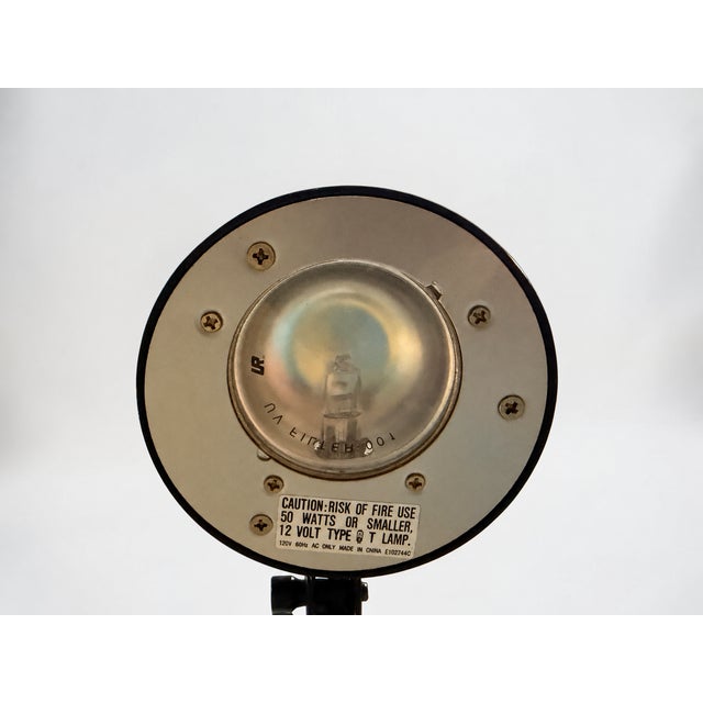 Vintage Black Counterbalance Adjustable Halogen Desk Lamp – Postmodern Industrial For Sale - Image 10 of 12