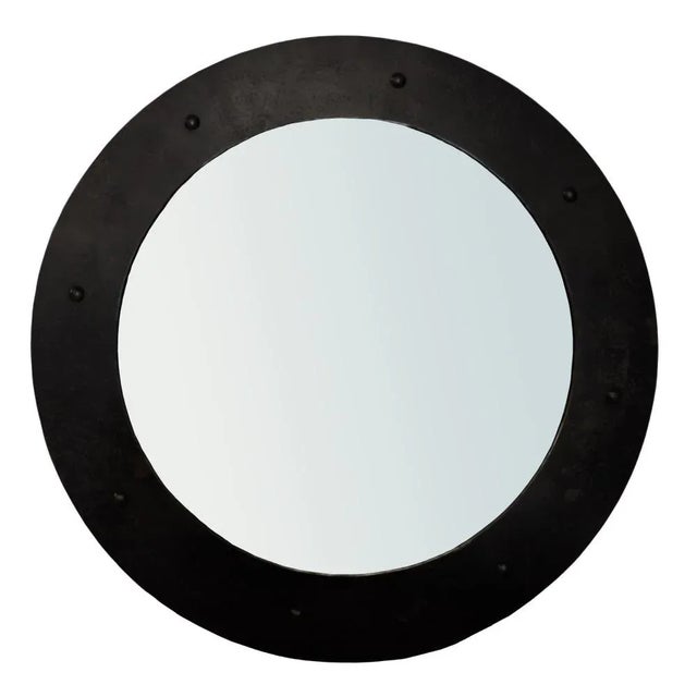 Contemporary NOIR Clay Mirror, Black Metal, Large For Sale - Image 3 of 3