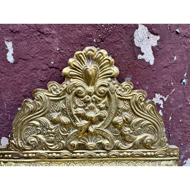1960s Napoleon III Style Brass Tin Embossed Wall Mirror For Sale - Image 11 of 12