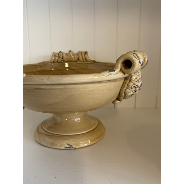 Late 20th Century Large Handcrafted Ceramic Pedestal Compote For Sale - Image 12 of 16