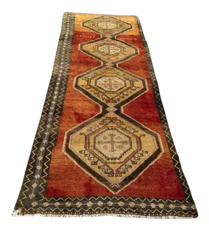 Geometric Design Turkish Handmade Runner Rug - 44" X 125"
