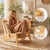 Rattan Accent Chair for Living Room, Mid Century Modern Wood Side Chair, Comfy Bamboo Armchair for Bedroom Reading Nook, Boho Home Decor For Sale - Image 4 of 10