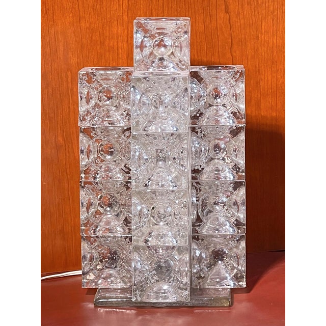 Glass Sculptural Lamp in Glass Cubes attributed to Albano Poli for Poliarte, 1960s For Sale - Image 7 of 8