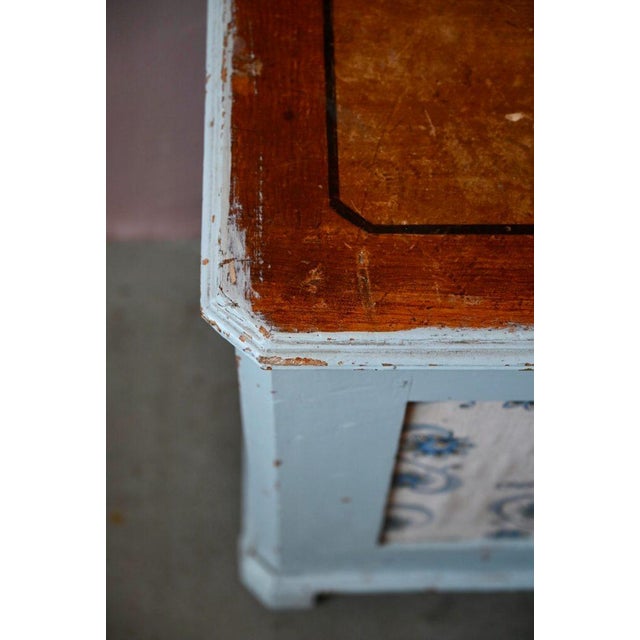 Wood Large Vintage Patinated Wooden Chest For Sale - Image 7 of 13