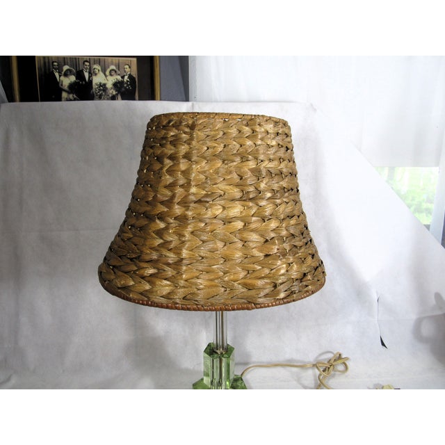 Vintage Water Hyacinth Braided Reed Lamp Shade For Sale - Image 12 of 12