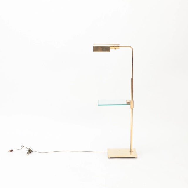 Brass 1970s Brass and Glass Adjustable Floor Lamp For Sale - Image 8 of 9