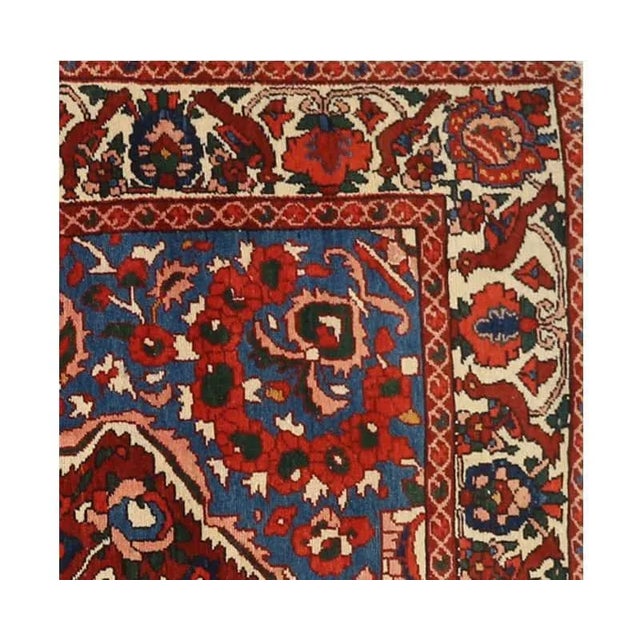 1960s Old Persian Bakhtiari Bird Print Pattern Area Rug 7’3″ X 10’4″ - For Sale - Image 4 of 7