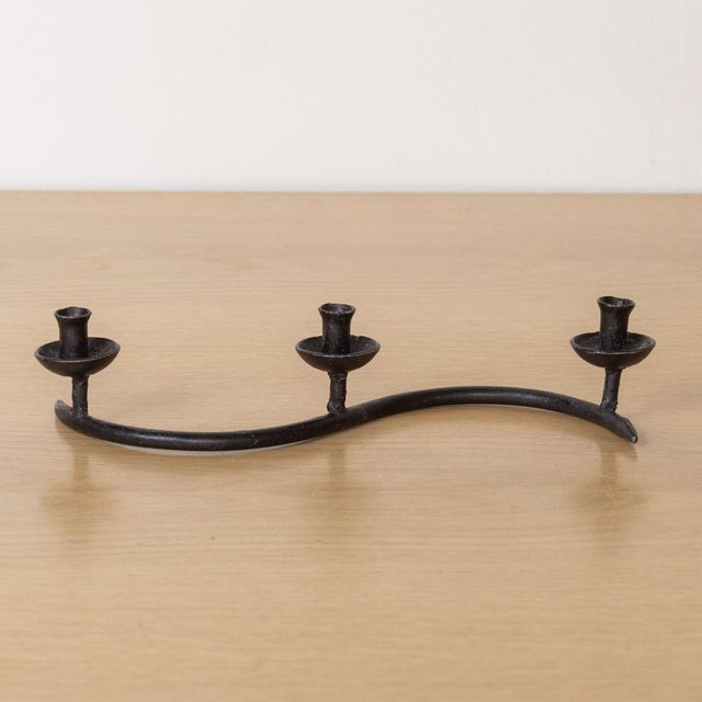 1950s Petite French Iron Candelabra For Sale - Image 4 of 9