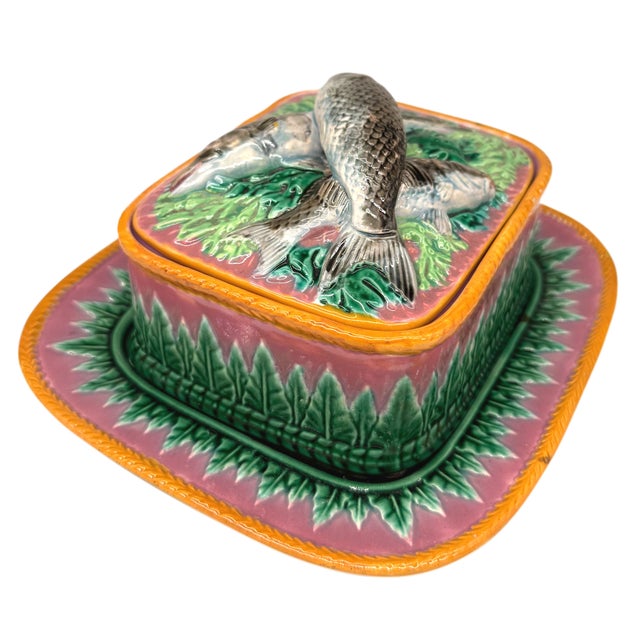 Late 19th Century George Jones Majolica Sardine Box on Pink Ground, English, English, Ca. 1870 For Sale - Image 5 of 18