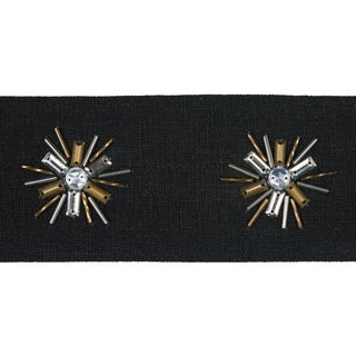 Sample - Schumacher Constellation Beaded Tape in Black For Sale