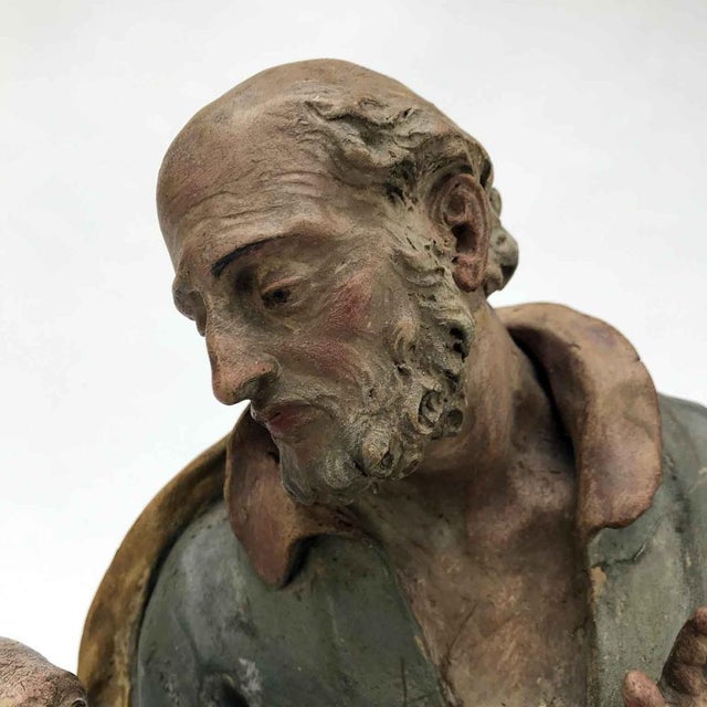 St. Joseph with Child, 1800s, Terracotta For Sale - Image 9 of 12