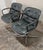 Iconic Early Charles Pollock Executive Armchairs a Pair Solid Aluminum Base Green Leather For Sale - Image 14 of 14