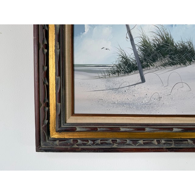 1980’s Rex Duggar Beach Dunes Landscape Oil on Canvas Painting– Framed For Sale In Miami - Image 6 of 11