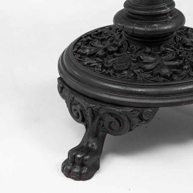 20th Century French Cast Iron Bistro Table With Marble Top Details Small Round For Sale - Image 13 of 18