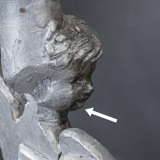 Large 19th Century Italian Rococo Style Silver‑Leaf Carved Wood Altar Candelabra For Sale In Chicago - Image 6 of 18