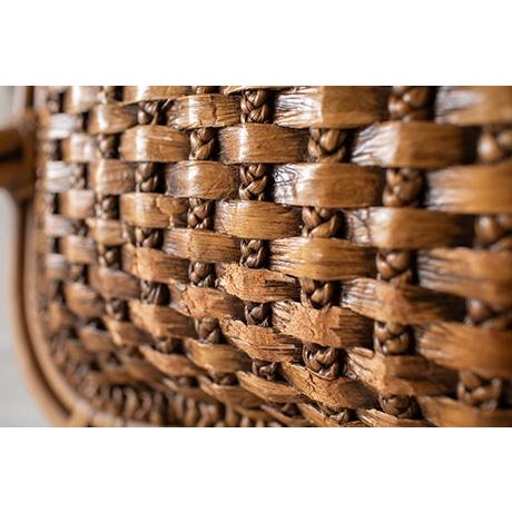 Vintage Padma’s Plantation Armchairs Woven Rattan With Sherpa Upholstery, Set of Four For Sale - Image 9 of 17