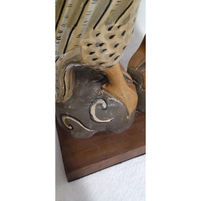 Sculptural Table Lamp with Couple of Birds in Polychrome Wood, 1960s For Sale - Image 17 of 18