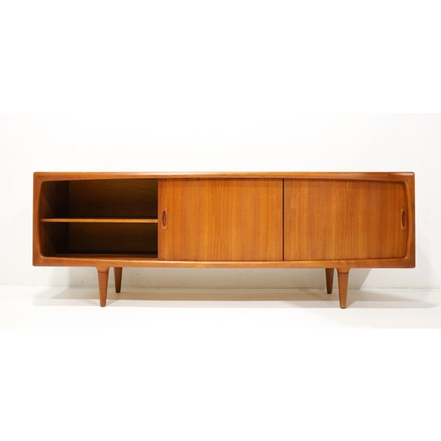 1960s Vintage Sculptural Danish Teak h.p. Hansen Sideboard Credenza For Sale - Image 5 of 11