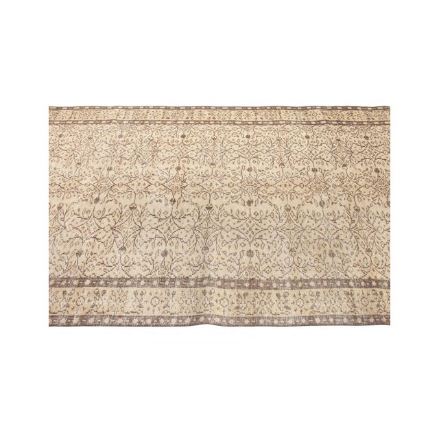 Vintage Decorative Turkish Oushak Rug - 5`3" X 8`10" For Sale In Los Angeles - Image 6 of 6