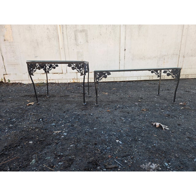 Mid-Century Modern Late 20th Century Wrought Iron Patio Furniture Set, 5 Pieces For Sale - Image 3 of 13