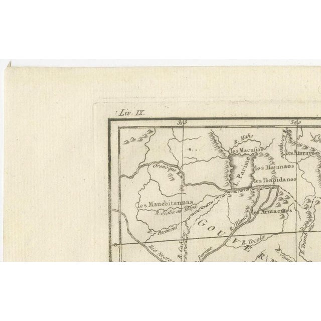 Northern Brazil and Amazon Basin Enlightenment Map by Rigobert Bonne, 1780s For Sale - Image 3 of 12