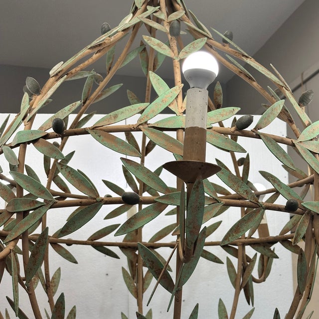Green Vintage French Globe Lamp from Maison Baguès, 1970s For Sale - Image 8 of 18
