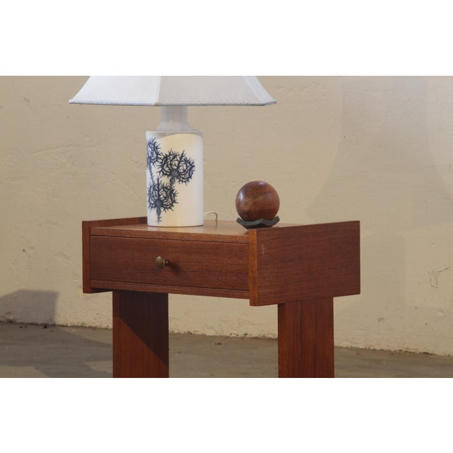 Brown Small Teak Bedside Table, 1960s For Sale - Image 8 of 18