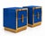 Sapphire Blue Glass and Polished Brass Bedside Cabinets from Justfurnituress SRL, Set of 2 For Sale - Image 4 of 11