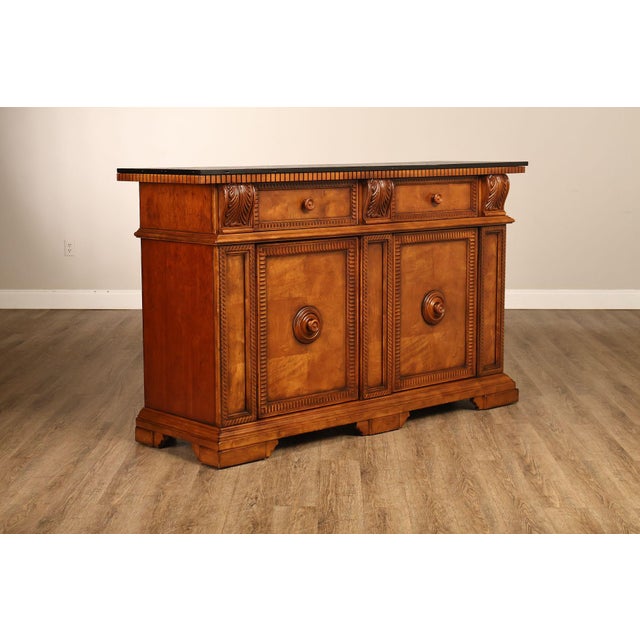 French Century Furniture Chatsworth Collection Slate Top Sideboard Credenza For Sale - Image 3 of 18