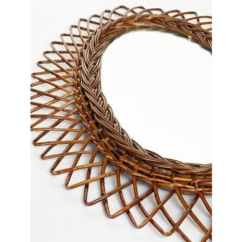 Rush Mirror with Geometric Patterns, France, 1960s For Sale - Image 6 of 12