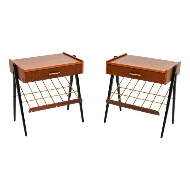 Swedish Teak Bedside Tables, 1960s, Set of 2 For Sale