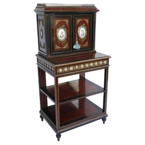 19th Century Amboyna and Ebony Cabinet