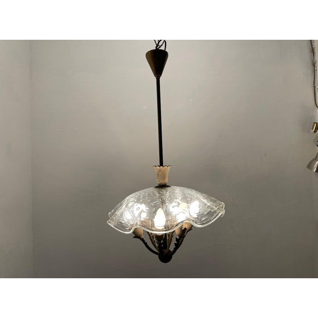 Vintage Pendant in Bronze and Murano Glass, 1950s For Sale - Image 3 of 16