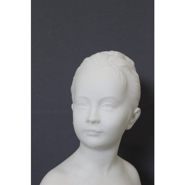 Bust of Young Woman Marie Louise Brongniart in Carrara Marble, 1900 For Sale - Image 9 of 13