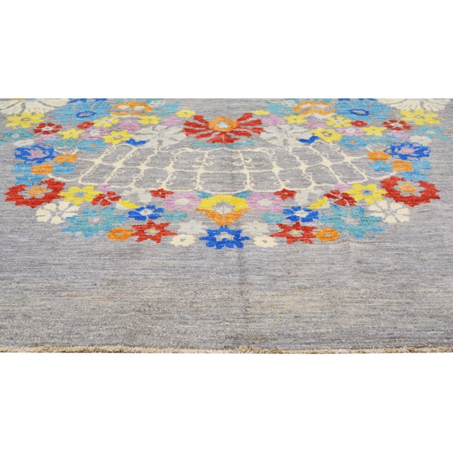 Indian Modern Hand Knotted Wool Rug,9'X12'4" For Sale - Image 4 of 6