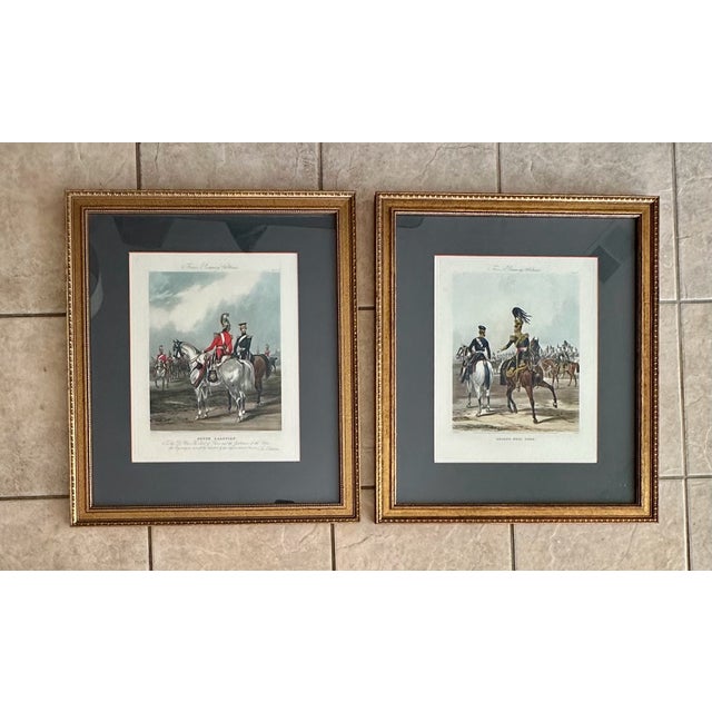 Pair of 19th-century hand-coloured English military engraving prints from the highly regarded Fores’s Yeomanry Costumes...