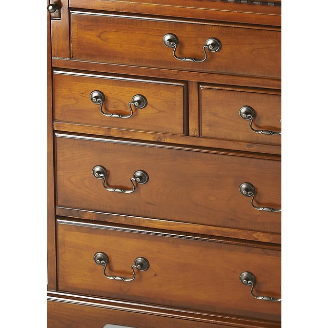 Traditional Danforth Secretary, Medium Brown For Sale - Image 3 of 5