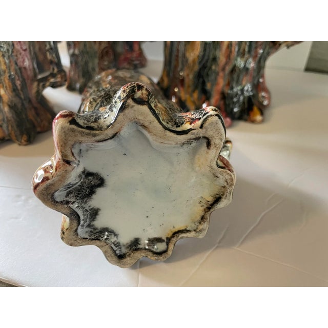 Vintage Faux Bois Majolica Pitcher & Mug Set- 7 Pieces For Sale In Miami - Image 6 of 13