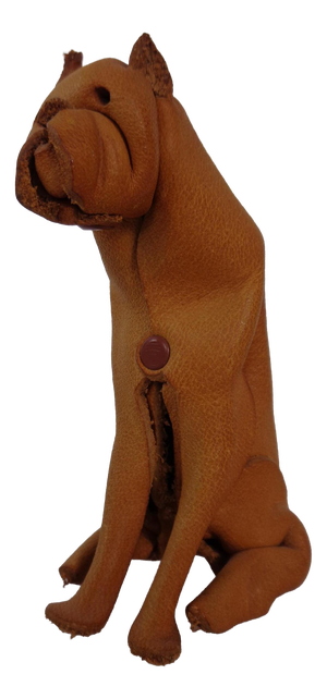 Handmade Leather Boxer Dog from Deru Wiesbaden, Germany, 1960s