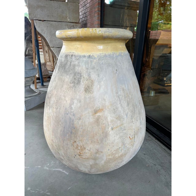 Large Circa 1900 French Antique Teardrop Biot Jar With Yellow Glaze For Sale - Image 10 of 15
